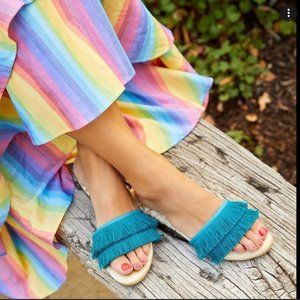 Birdies Sparrow Slide Sandal Teal Azure Sz 8 New